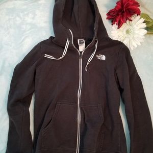 North face black full zip hoodie